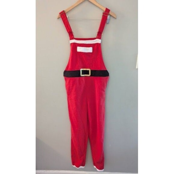 Happy Hour by Tipsy Evles Santa Overalls Womens Size SMALL EUC - Picture 1 of 4